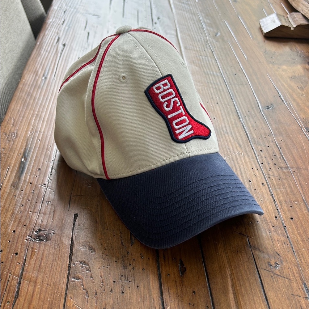 American Needle Beige, Navy & Red Boston Cap with Team Patch
